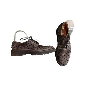 PERTINI Leather Shoes With Black Stones Size 39 Steampunk